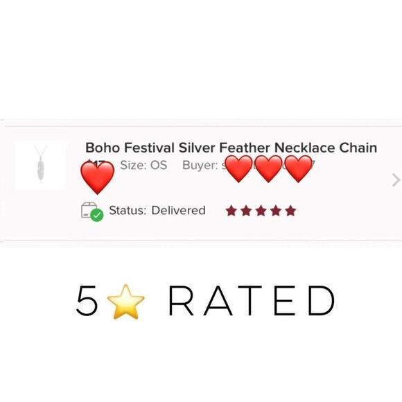2/$24 NEW Boho Festival Silver Feather Necklace Chain 116 - Picture 4 of 7